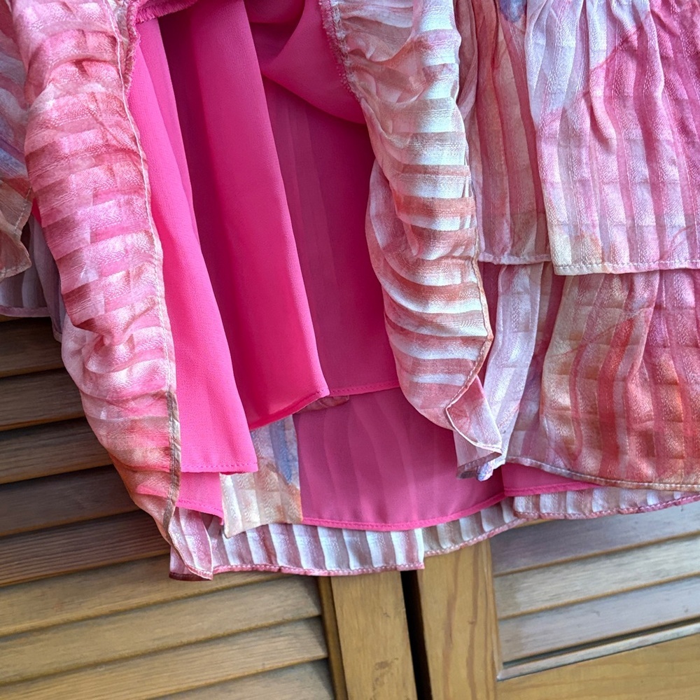 LoveShackFancy Pink Multi Ruffled Mini Dress - Picture 5 of 9